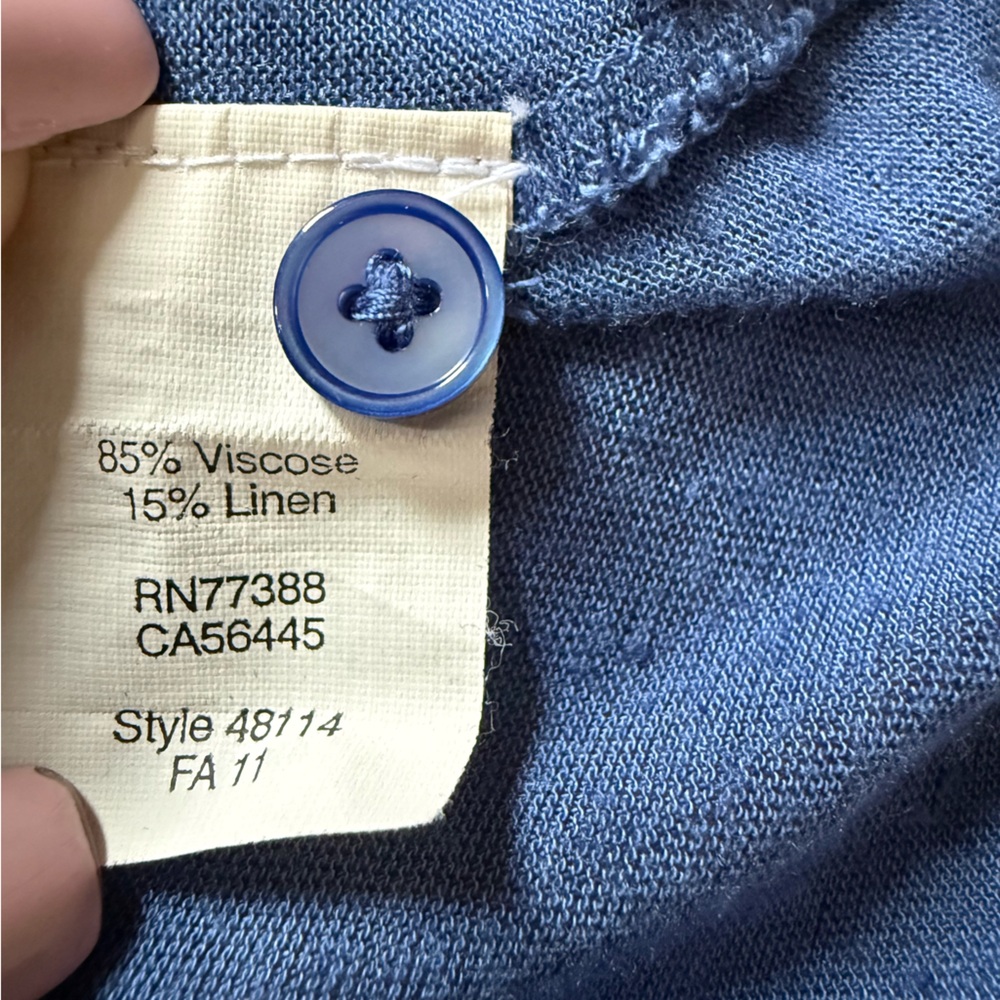 J. Crew Blue Button Henley Top Pair XS/S - Picture 4 of 8